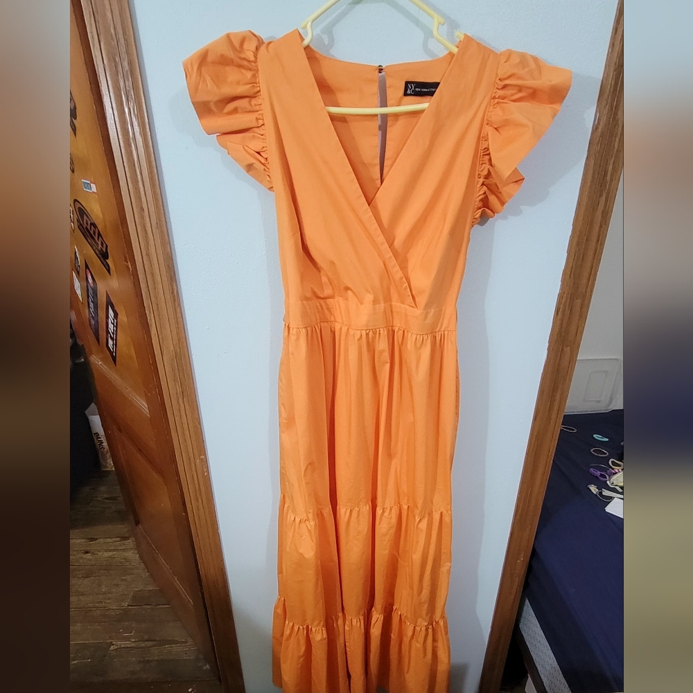 Elegant Orange Maxi Dress